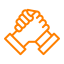 Two hands holding icon symbolising the spirit of teamwork found in our Strand jobs and internships.